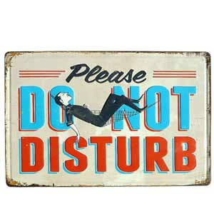 Plechová tabule retro Please do not disturb 30 x 20 cm