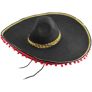 Mexické sombrero s bambulkami