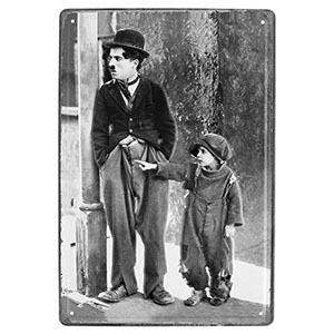 Retro tabule Charlie Chaplin 20x30cm